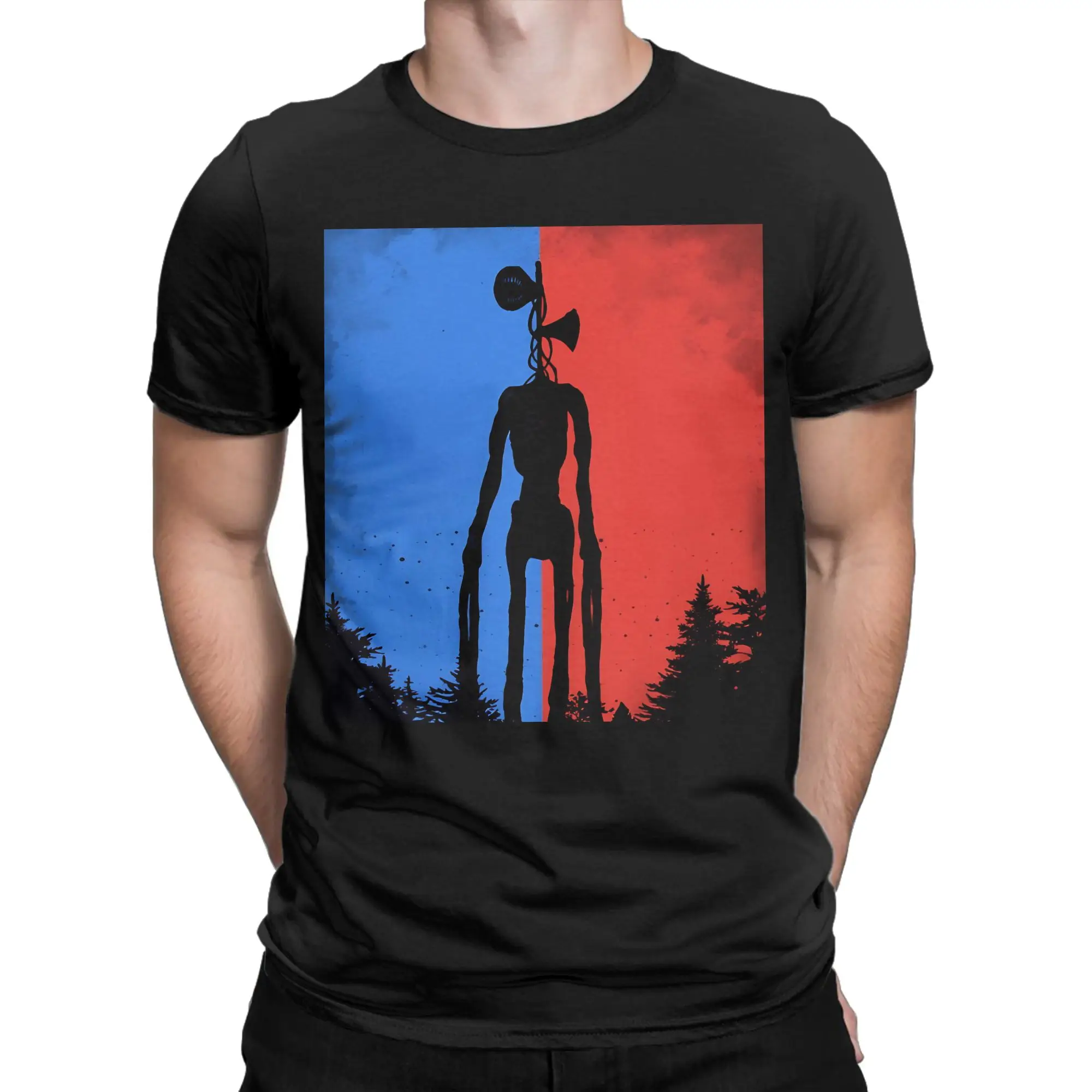Men Women's T-Shirts  Red Blue Siren Head Casual Pure Cotton Tees Short Sleeve  T Shirts O Neck Clothing Gift Idea
