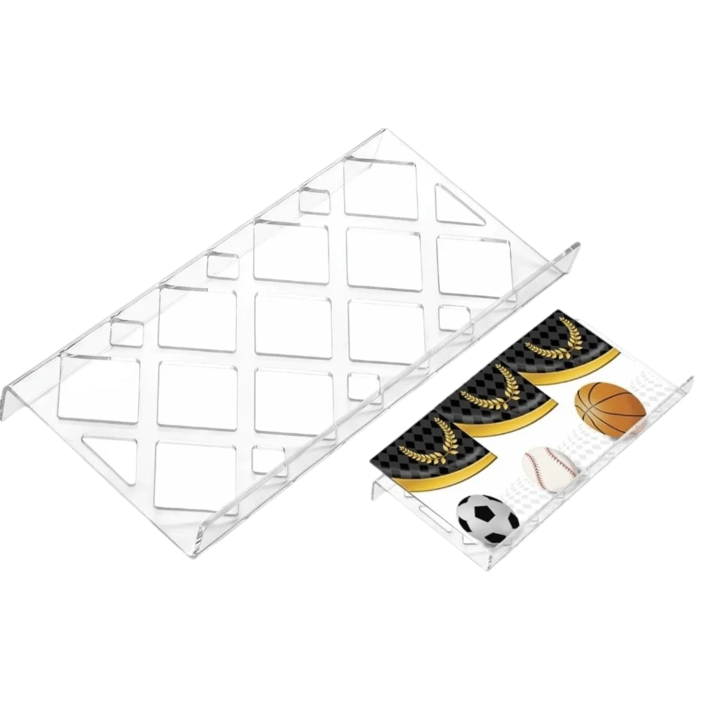Portable Acrylic Trading Card Risers Black Hollow Trading Card Display Riser Sports Cards Organizer Holder Den Shelf Shop
