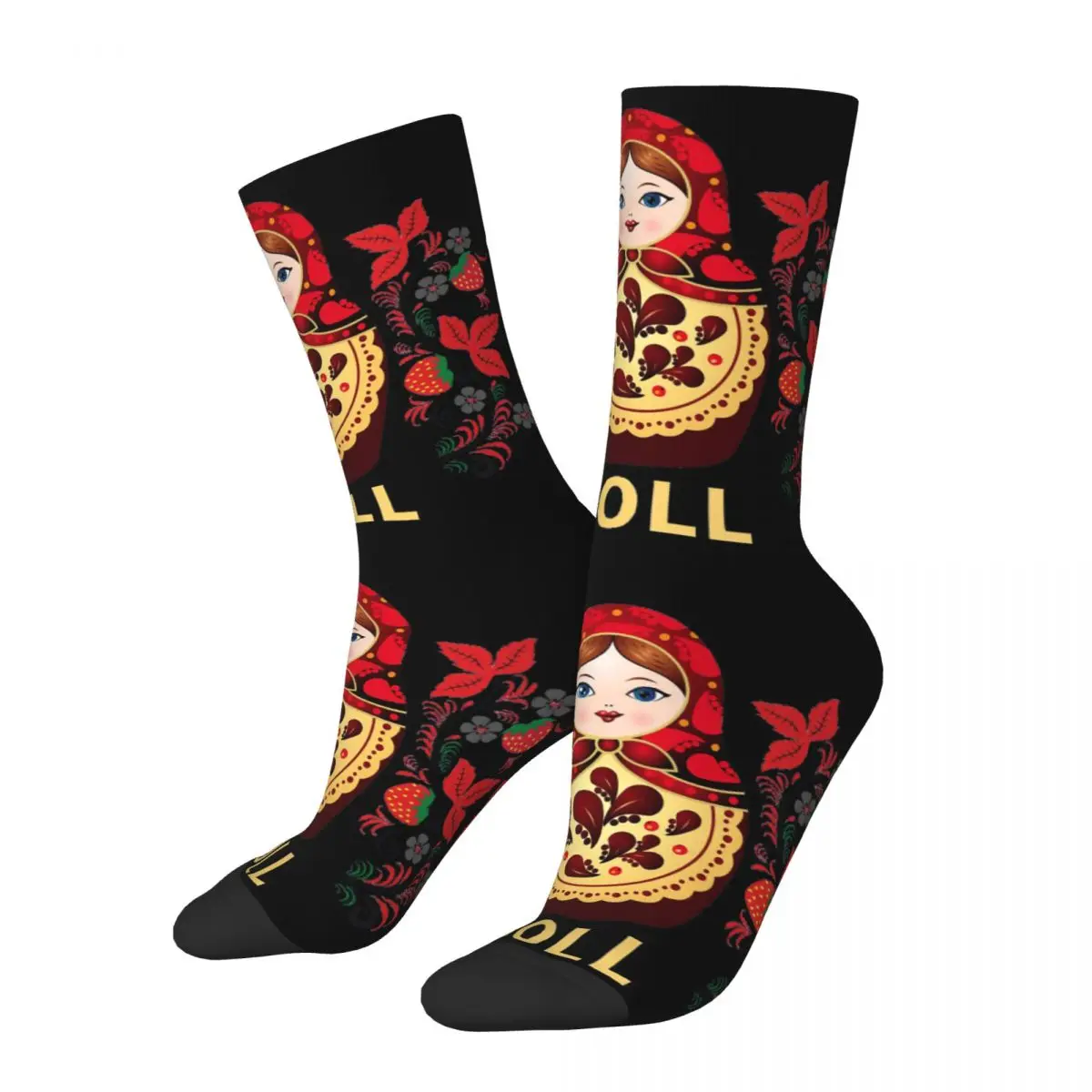 Hip Hop Vintage Doll Crazy Men's Socks Unisex Russia Matryoshka Art Culture Harajuku Pattern Printed Funny Crew Sock Boys Gift