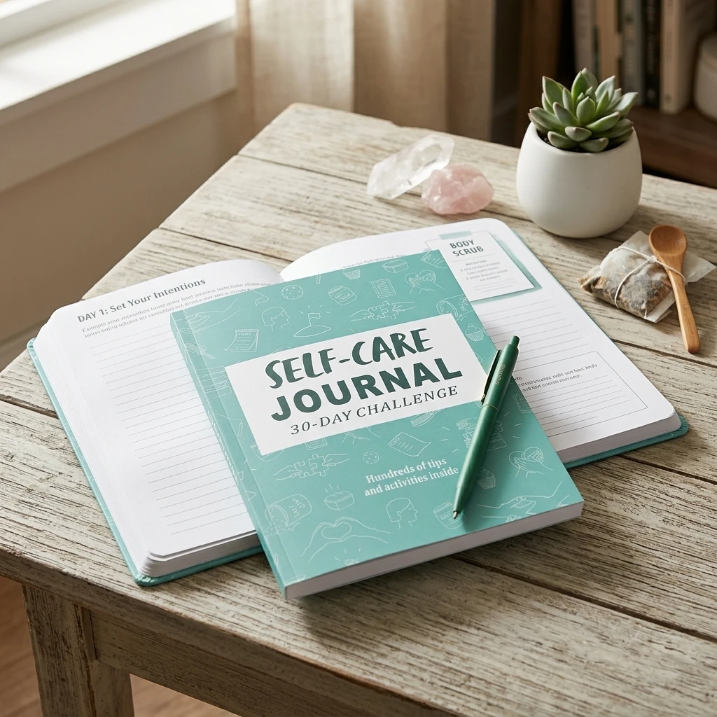 Premium Self Care Journal 30 Day Challenge Planner for Adults Personal Growth Thickened Paper Guided Daily Habit Tracker