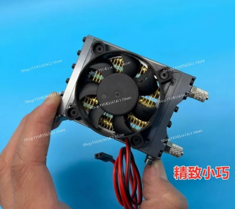 RC Hydraulic Model Radiator Full Copper Heat Sink, Hydraulic Oil Cooler with Fan for 1/14 Excavator Loader Upgrade
