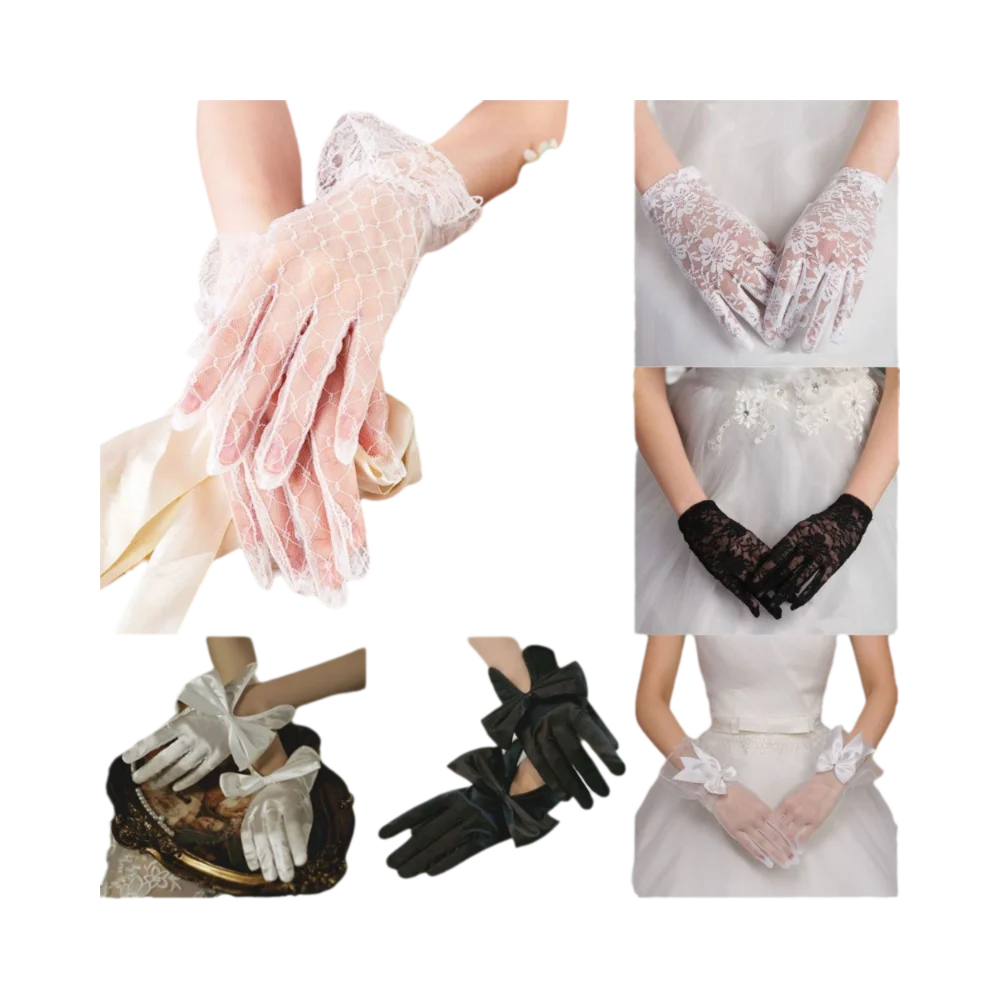 Vintage Clothing Accessories Evening Prom Decor Lace Gloves Wedding Bridal Gloves Bridal Gown Mittens Cycling Driving Mittens
