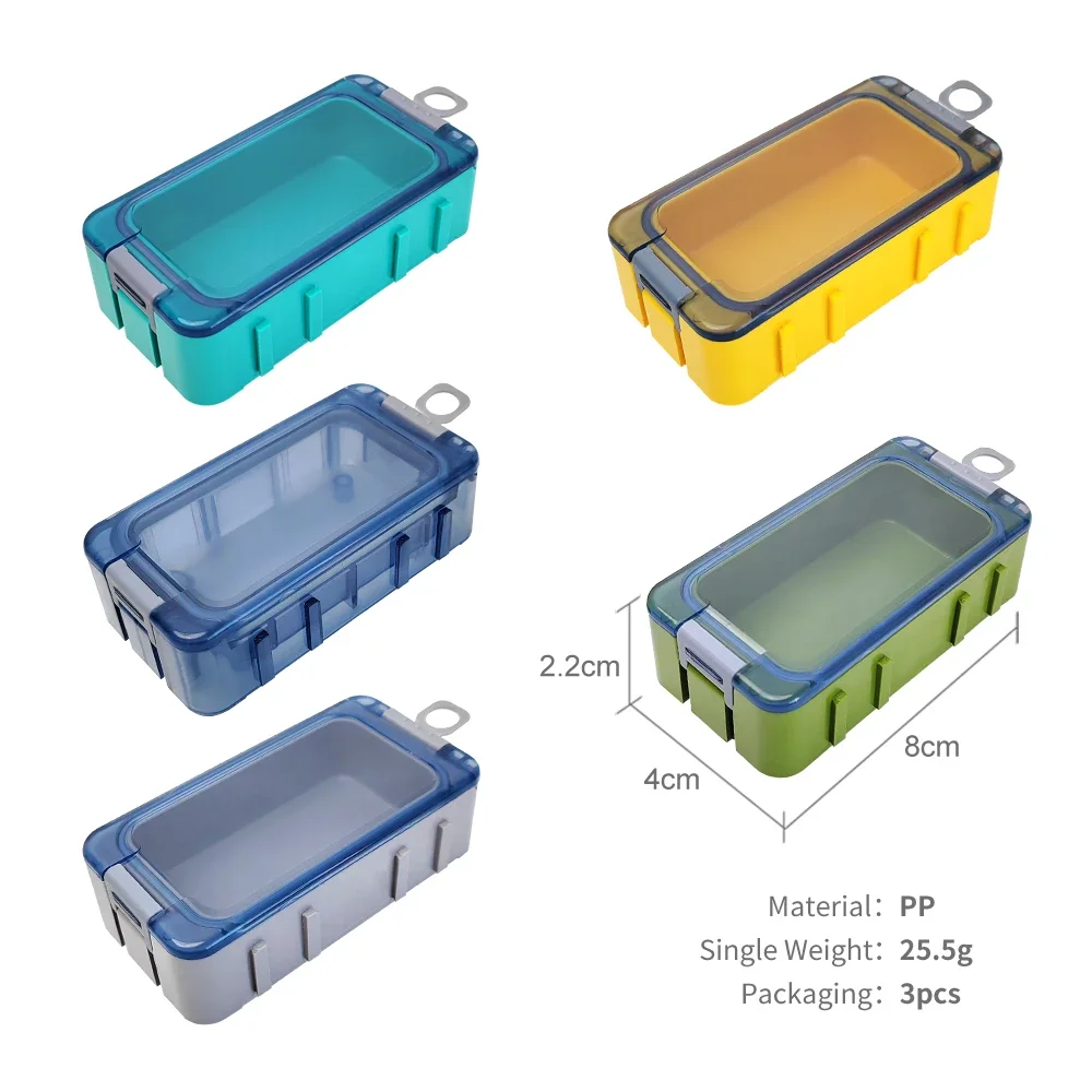 3pcs Luminous Mini Fishing Accessory Boxes Fish Hooks Artificial Bait Plastic Spliceable Storage Box Sea Fishing Tackle Box