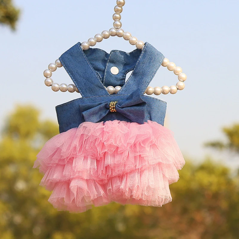 Pet Dog Puppy Tutu Bow Skirt Dress Cat Dog Princess Costume Chihuahua Apparel Cute Summer Clothes for Girl Dogs Female Clothing