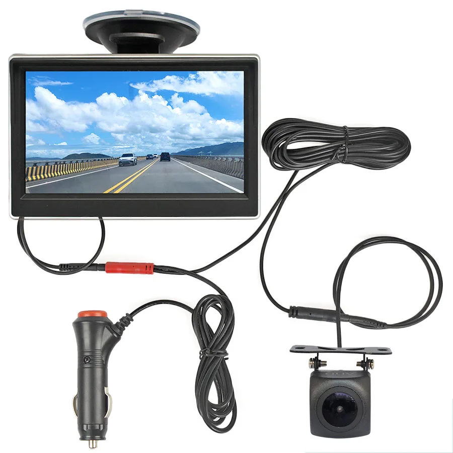 DIYKIT 5inch AHD IPS Monitor 1080P Night Vision Car Rear View Camera 170° Reverse Camera Night Vision Waterproof