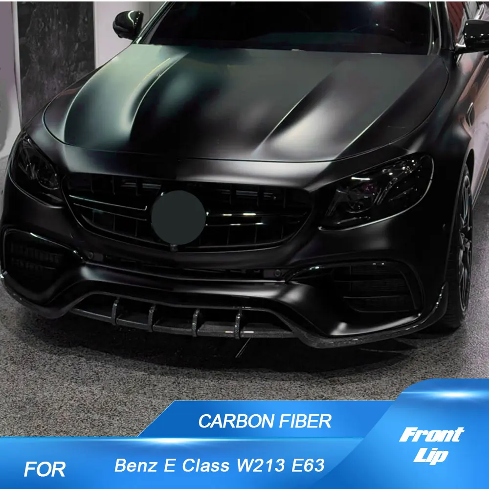 

Front Bumper Lip for Mercedes Benz E Class W213 E63 AMG 4D 2016-2019 Carbon Fiber Car Front Lip Splitters Protector Guard