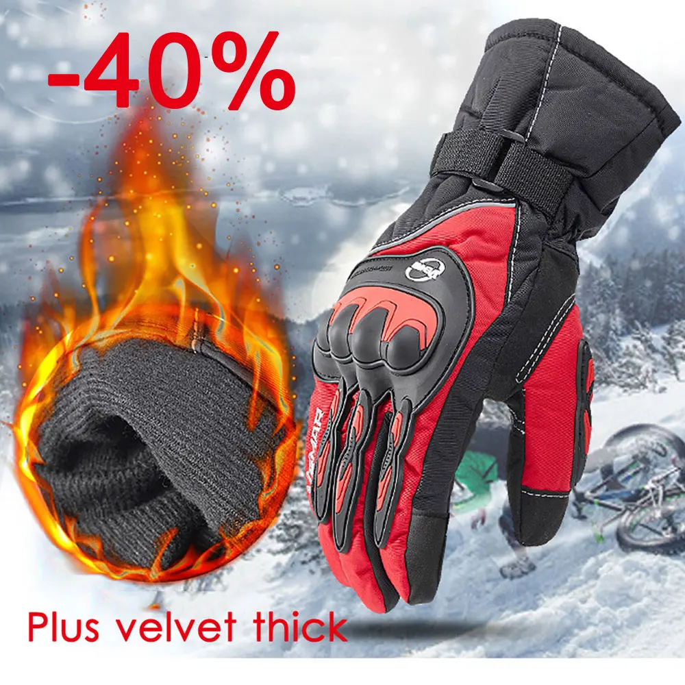 100% Waterproof Winter Cycling Gloves Windproof Outdoor Sport Ski Gloves Bike Bicycle Scooter Riding Motorcycle Warm Gloves