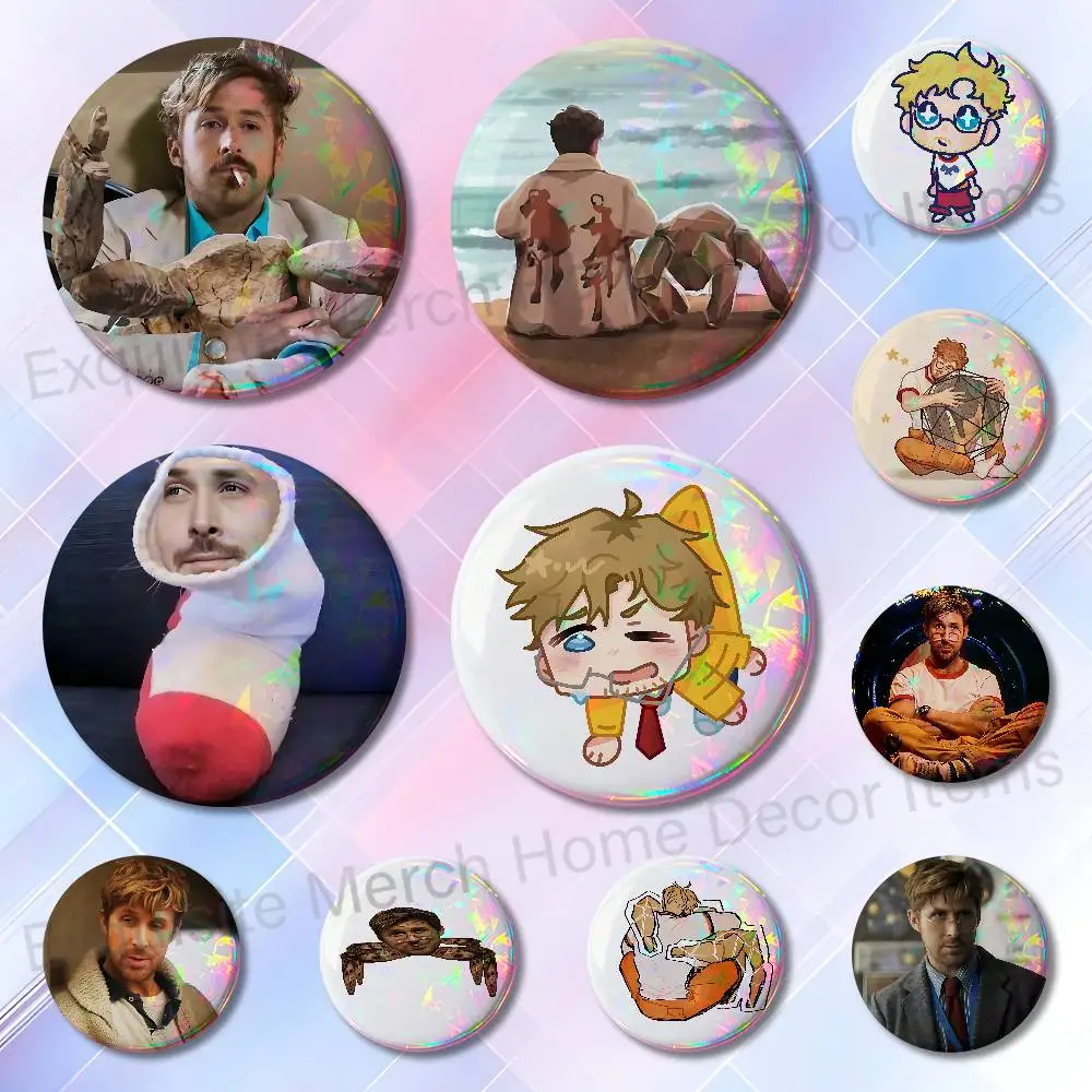 P-Project Hail M-Mary Ryan Gosling Button Pin Daily Stylish Ornament Badge Exquisite Round Brooches Backpack Accessorie