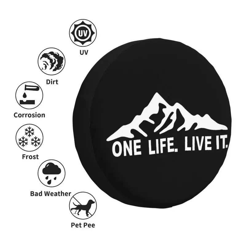 Custom One Life Live It Spare Wheel Tire Cover for Prado Pajero Wrangler Jeep RV SUV Camper Vehicle Accessories 14\