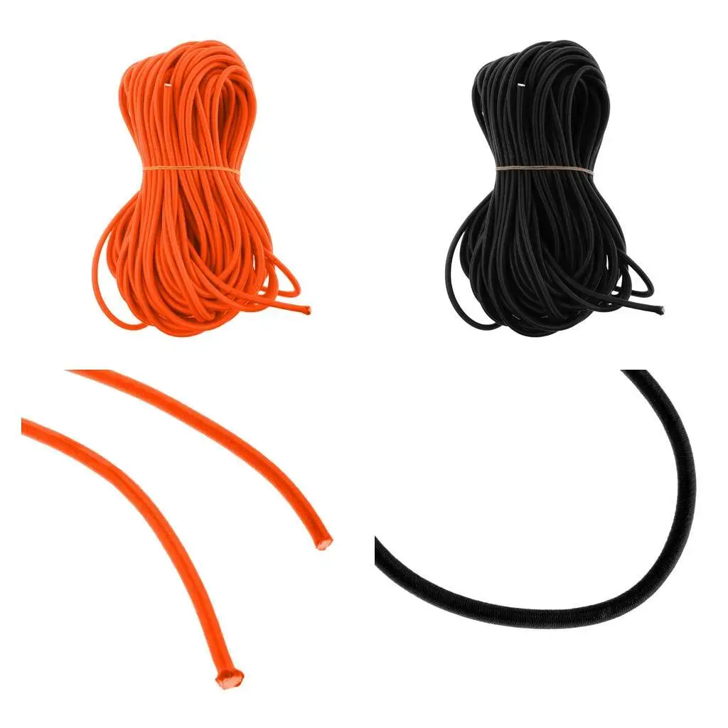 

6mm Elastic Bungee Rope Shock Cord Tie Down Roof Rack UV Stable Orange 2m