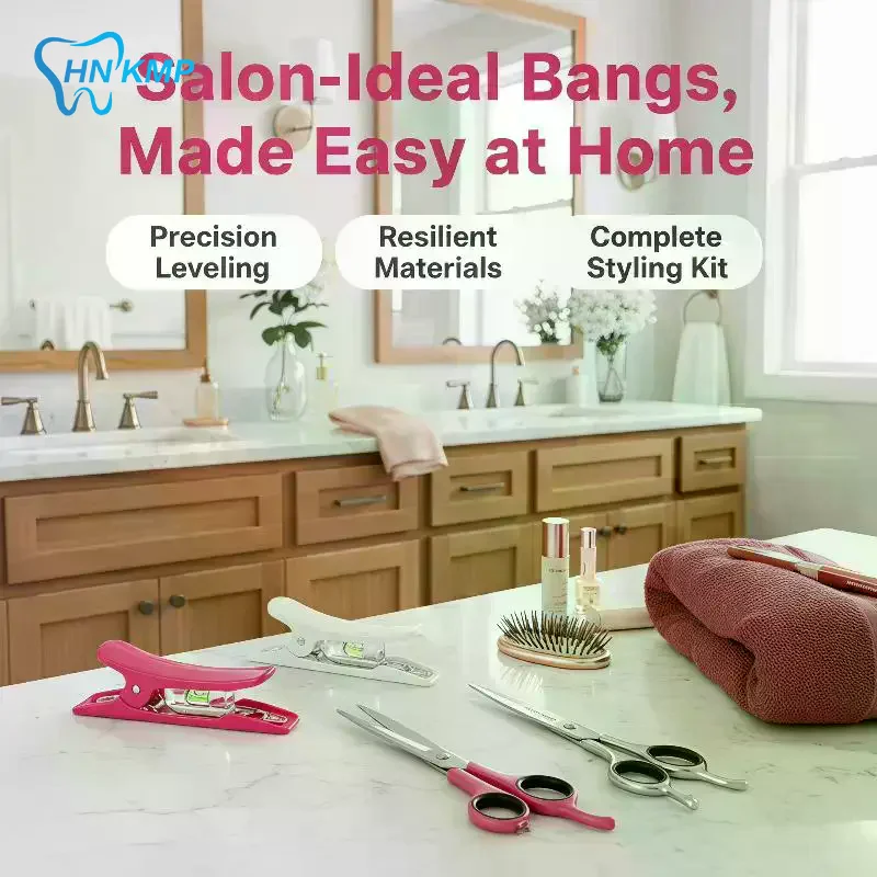 4Pcs Easy Use Hair Cutting Tool Kit Bangs Trimming Scissors Comb Set for Beginner Home DIY Haircuts
