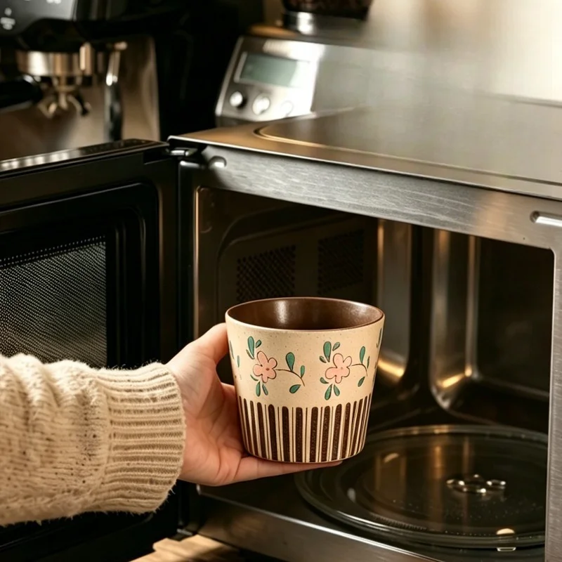 Premium Elegant Handmade Jingdezhen Underglaze Oil Painting Texture Coffee Mug Latte Art Vintage Cute Cup for Home Office Desks