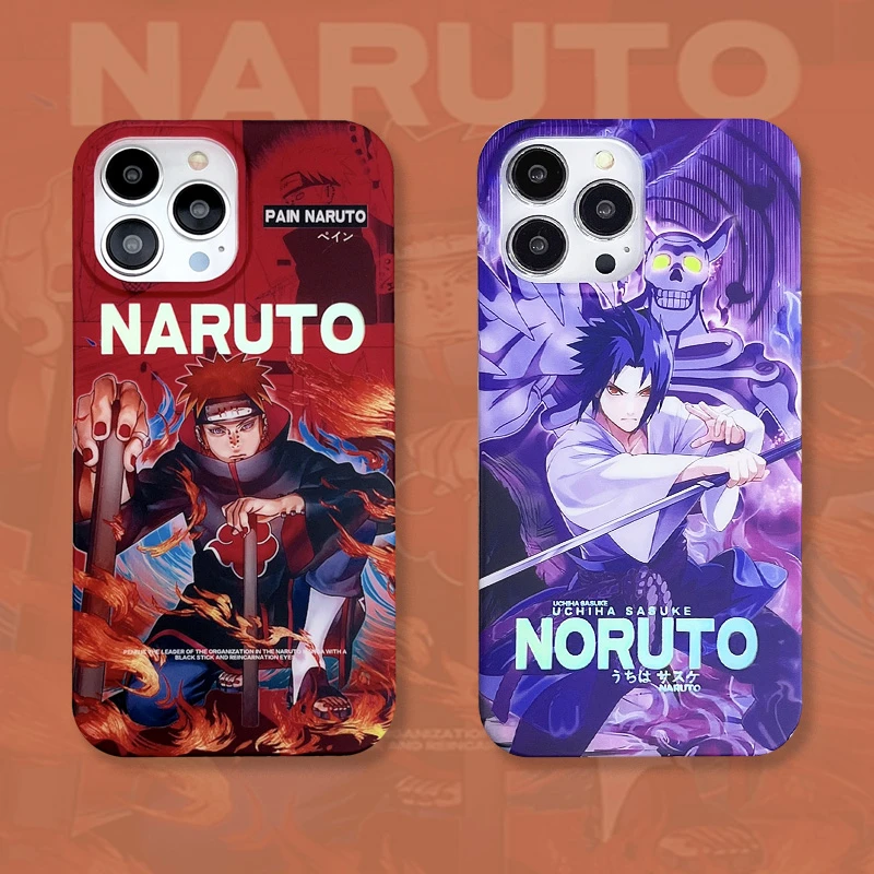 Naruto Uchiha Sasuke Obito Dragon Ball Case for IPhone 11 12 13 14 15 Pro Max Plus Cartoons Phone Cover Back Shell Toy Gift