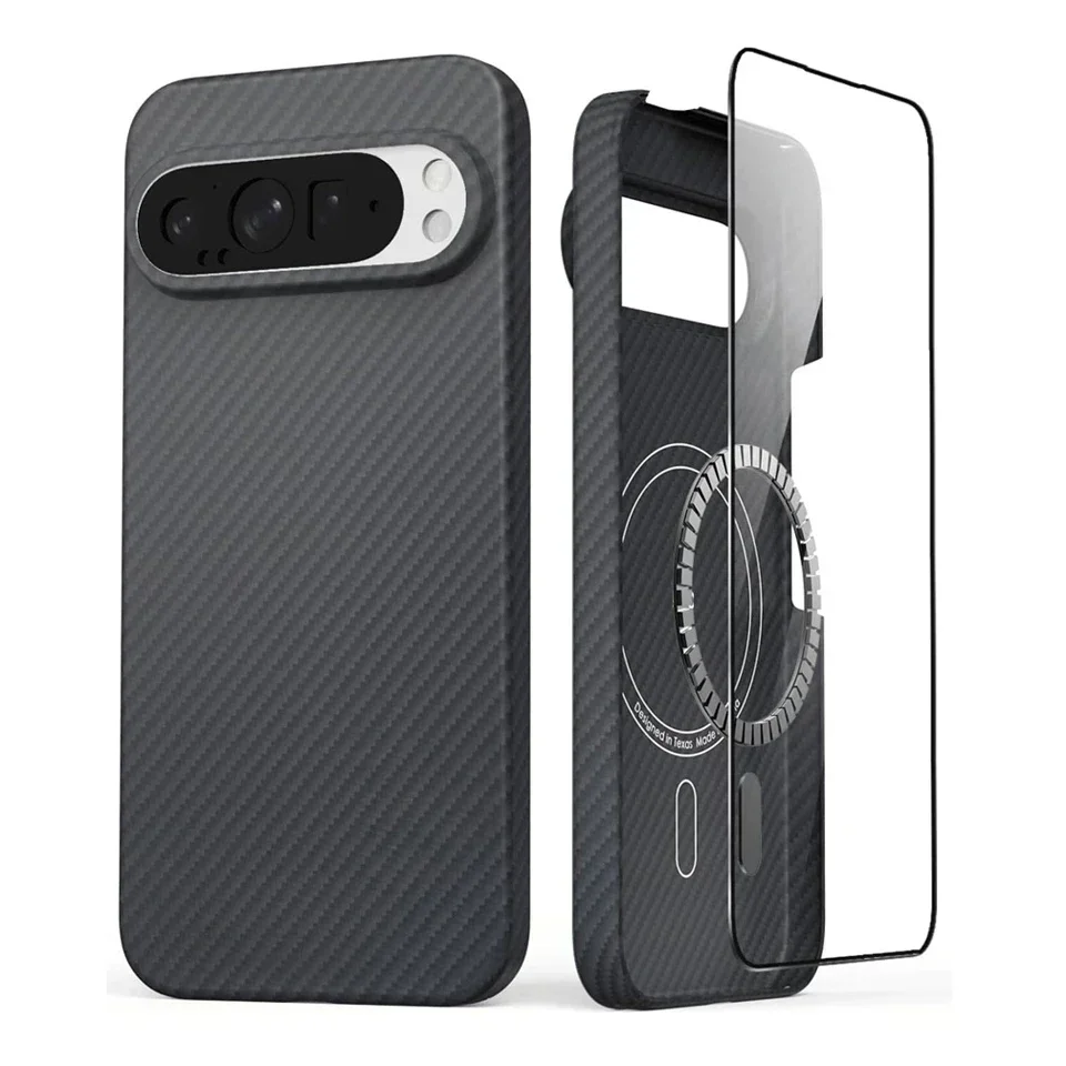 

iColors Carbon Fiber Magnetic Case for Google Pixel 9 /9 Pro /9 Pro XL Case Support Magsafe Ultra-thin Aramid Fiber Cover Glass