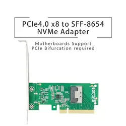 PCIe4.0 x8 to SlimSAS SFF-8654 x8  NVMe adapter