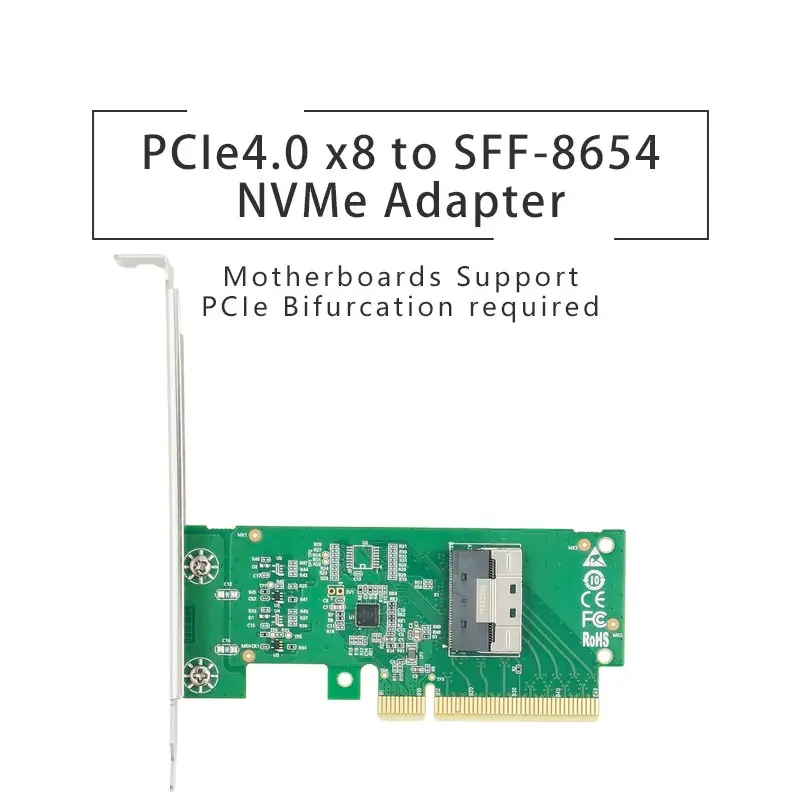 PCIe4.0 x8 to SlimSAS SFF-8654 x8  NVMe adapter