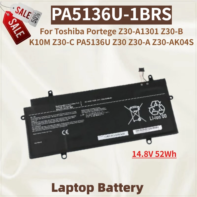 

High Quality PA5136U-1BRS Laptop Battery 14.8V 52Wh for Toshiba Portege K10M Z30-C Z30-A1301 Z30-B PA5136U Z30 Z30-A Z30-AK04S