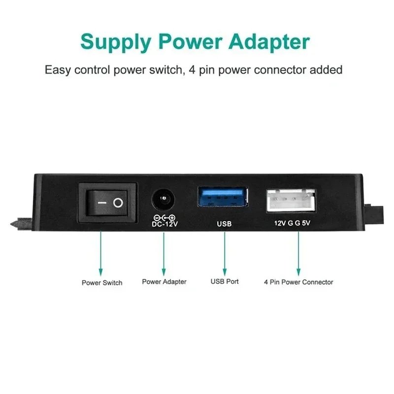 USB 3.0 do SATA Adapter dysk twardy IDE z zasilaniem do 2.5 3.5 Cal HDD/SSD dysk twardy kompatybilny PC Laptop napęd optyczny