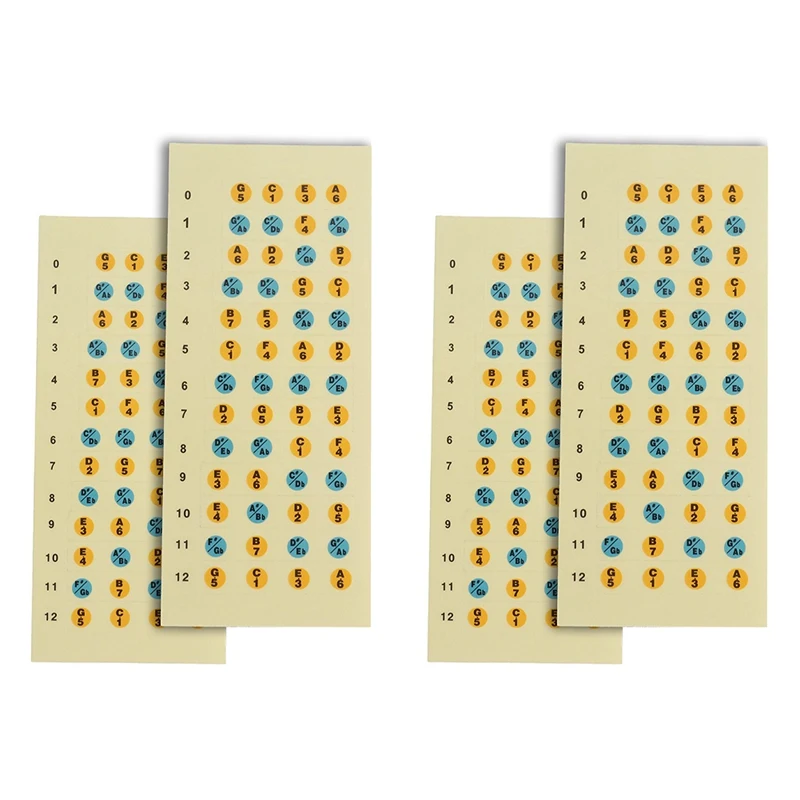 ملصق شارات Ukulele Fretboard Note للمبتدئين في القيثارة مكون من 4 عبوات