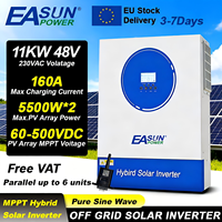 EASUN POWER 11KW Hybrid Solar Inverter 6.2KW Pure Sine Inverter 48V Off Grid Pure Sine 160A MPPT Solar Charger PV 500VDC NO TAX
