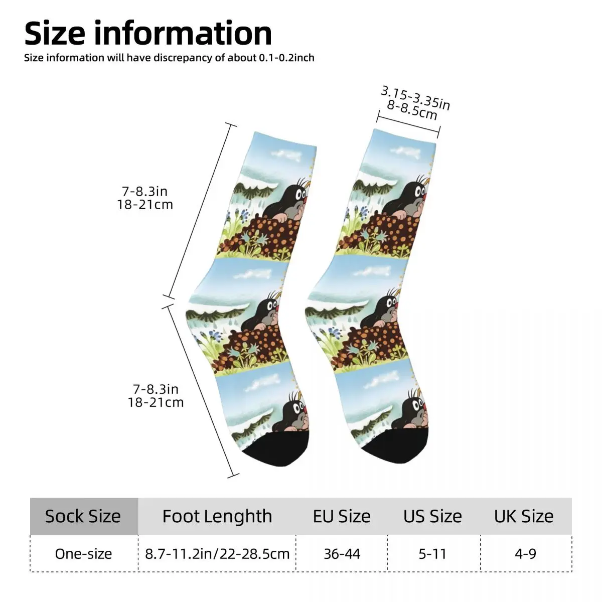 Krtek The Little Mole Socks Gym 3D Print Boy Girls Mid-calf Sock