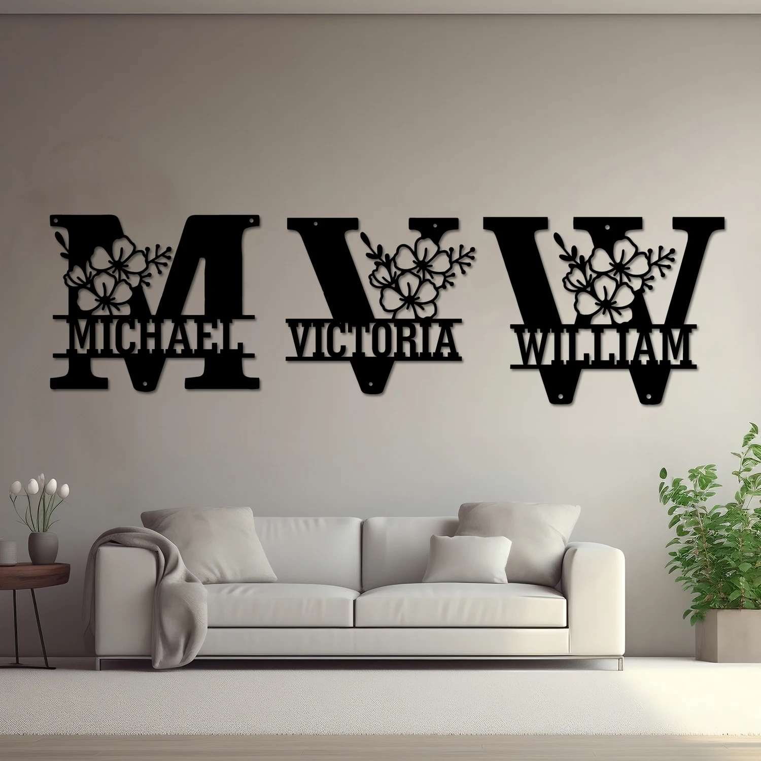 1 قطعة اسم مخصص أنيق 26 حرف جدار المعادن الفن جولة المعادن جدار ديكور فني الديكور ، هووسورمينغ هدية الذكرى #2