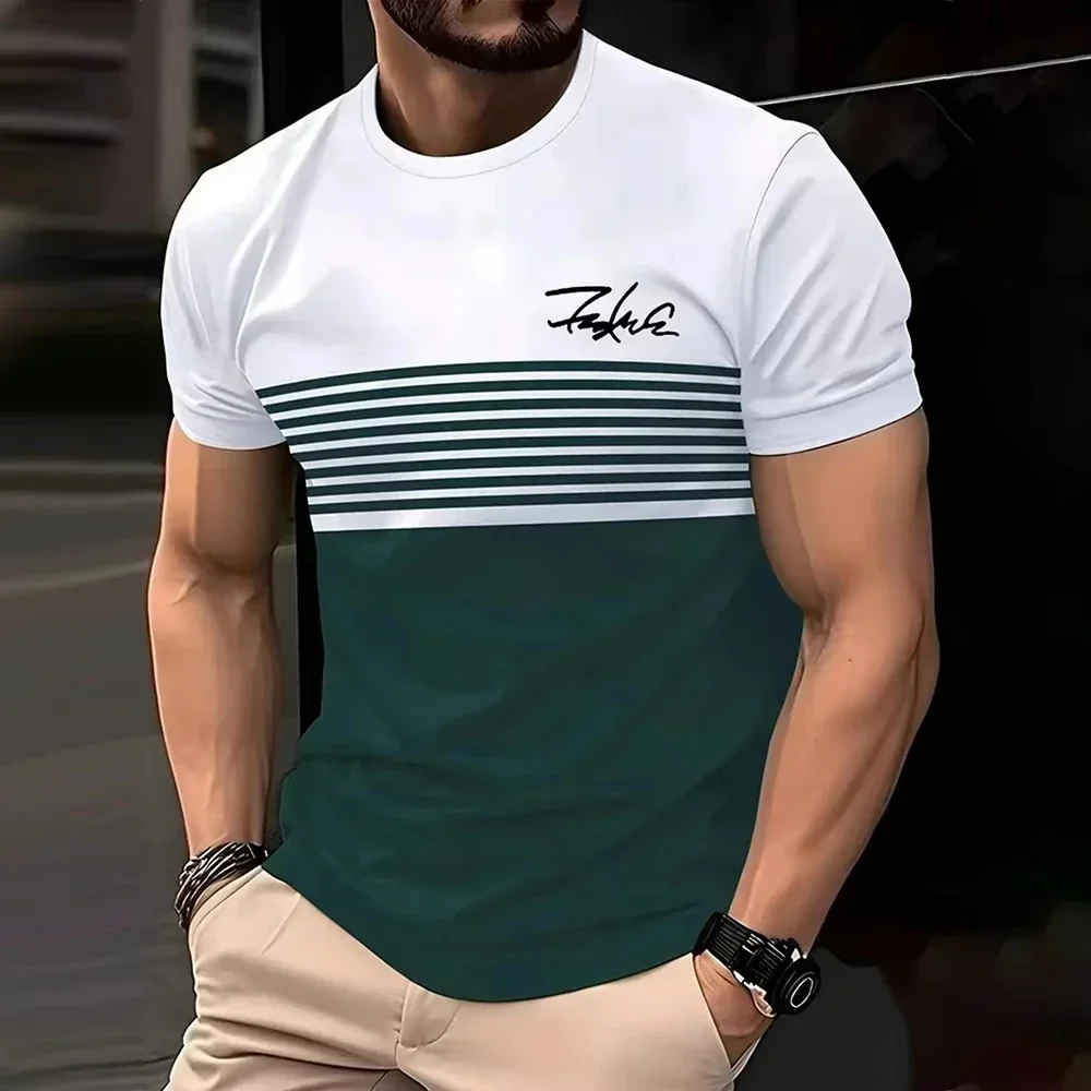 Thumbnail 3 - #52 Latest Mens Striped T-Shirts Offers