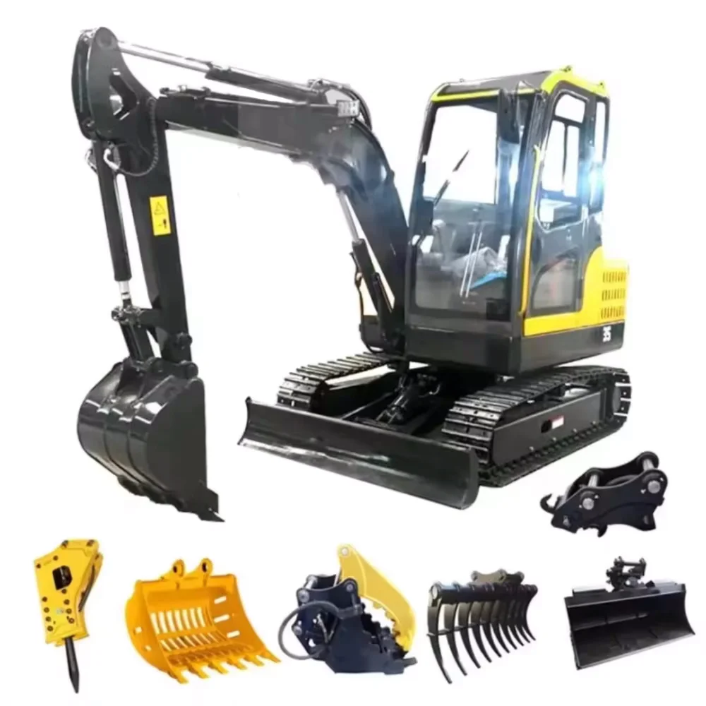 Digger Excavator Attachment Mini Excavator 1 Ton Small Wheeled Trencher Crushing Drilling And Bulldozing Appendix