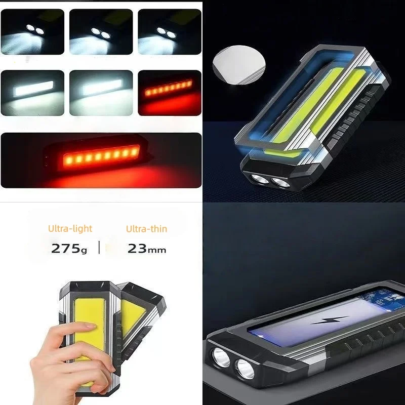 Work Light LED Rechargeable Ultra-Bright High-Power Flashlight Machine Tool Emergency Strong Magnetic Inspection Lighting