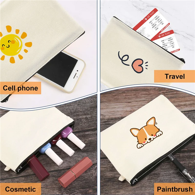 TTKK-3 комплект косметичка сублимационная пустая косметичка с теплопередачей и ремешком на запястье для рукоделия своими руками