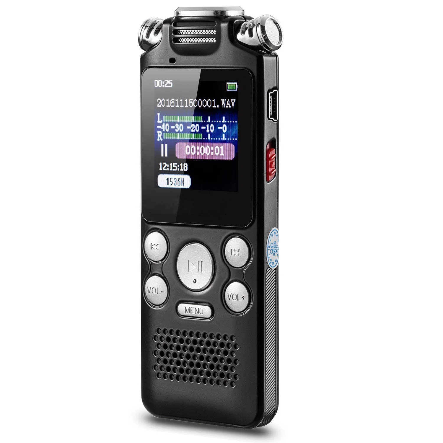 Professional Mini Audio Recorder N3 Voice Activated Digital Voice Recorder 3 Microphones Noise Reduction Multi-language Menu