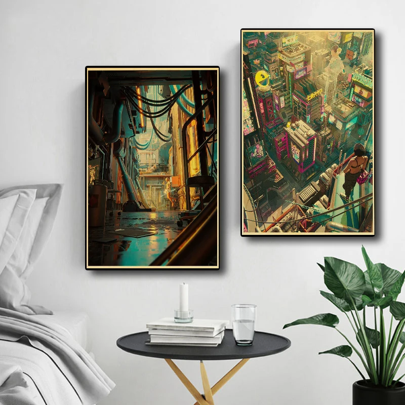 Fantasy City Poster Nostalgia DIY Y2k Fashion Decoration Chambre Exquisite Cafe Breathable Aesthetic Casual Modern Painting