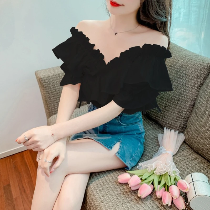 

2026 Summer New French Women's Chiffon Blouse Pure Desire Style Elegant Gentle Slimming Top