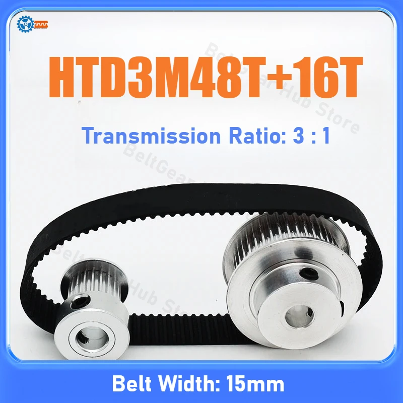 

HTD 3M Timing Pulley Kit 20T 40T 2:1 Ratio Belt Width 15mm 20Teeth 40Teeth 3M Synchronous Wheels Set