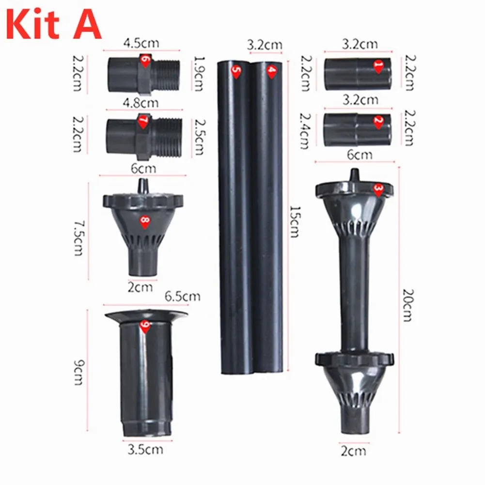 Customizable Water Patterns Fountain Fountain Spray Kit S,L Plastic Fountain Head Multi-pattern Display Adjustable Height Design