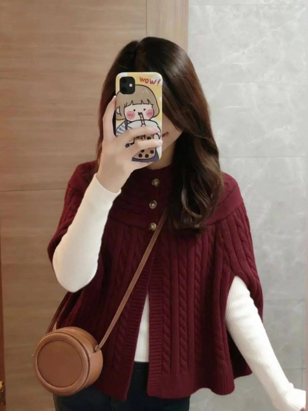

Retro Red Knitted Cowl Ne Sweater Slim Fit Striped Pattern Faionable Winter New Arrival Korean Sle Commute Wind Women's...