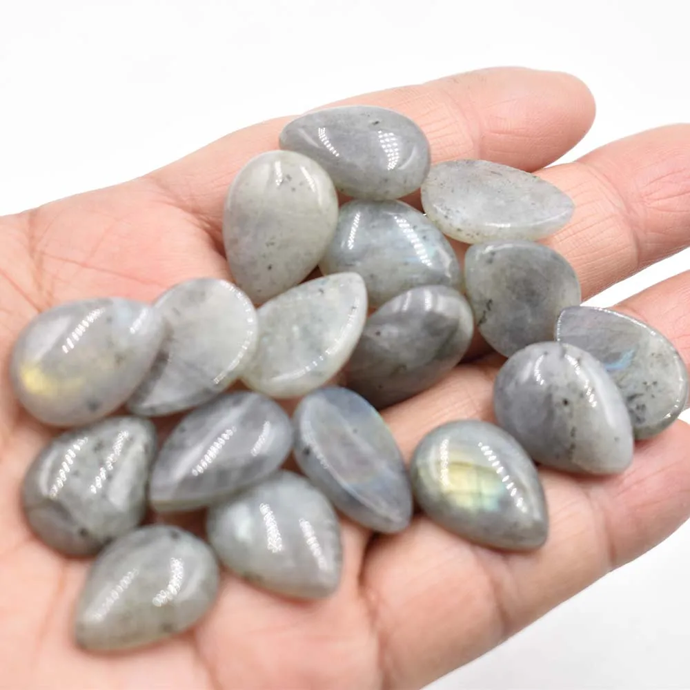 Kostenloser Versand 30 Stück/Los Großhandel 15x20mm verschiedene Naturstein-Wassertropfen-CAB-CABOCHON-Perlen für die Herstellung von Schmuckzubehör. – Detail 5