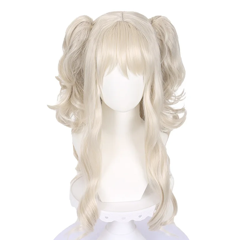 Charlotte Youlinex Cosplay Pruik Dubbele Tijger Clip Paardenstaart Anime Krullende Pruik