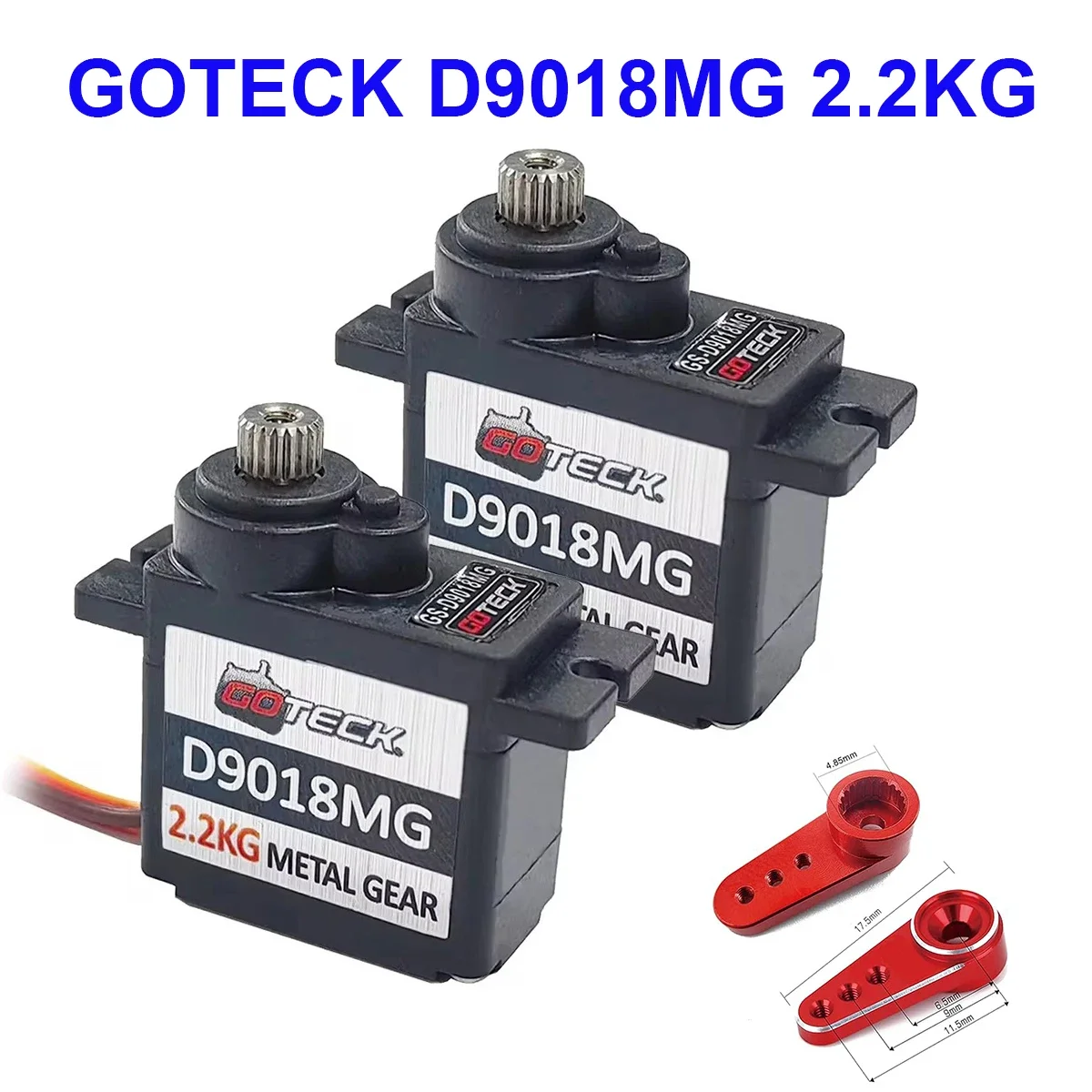 GOTECK 2 قطعة D9018MG 11 جرام أجهزة صغيرة مايكرو كامل ميتال جير أجهزة رقمية مع القرن المعدني ل RC سيارة قارب لعبة روبوت ثابتة الجناح