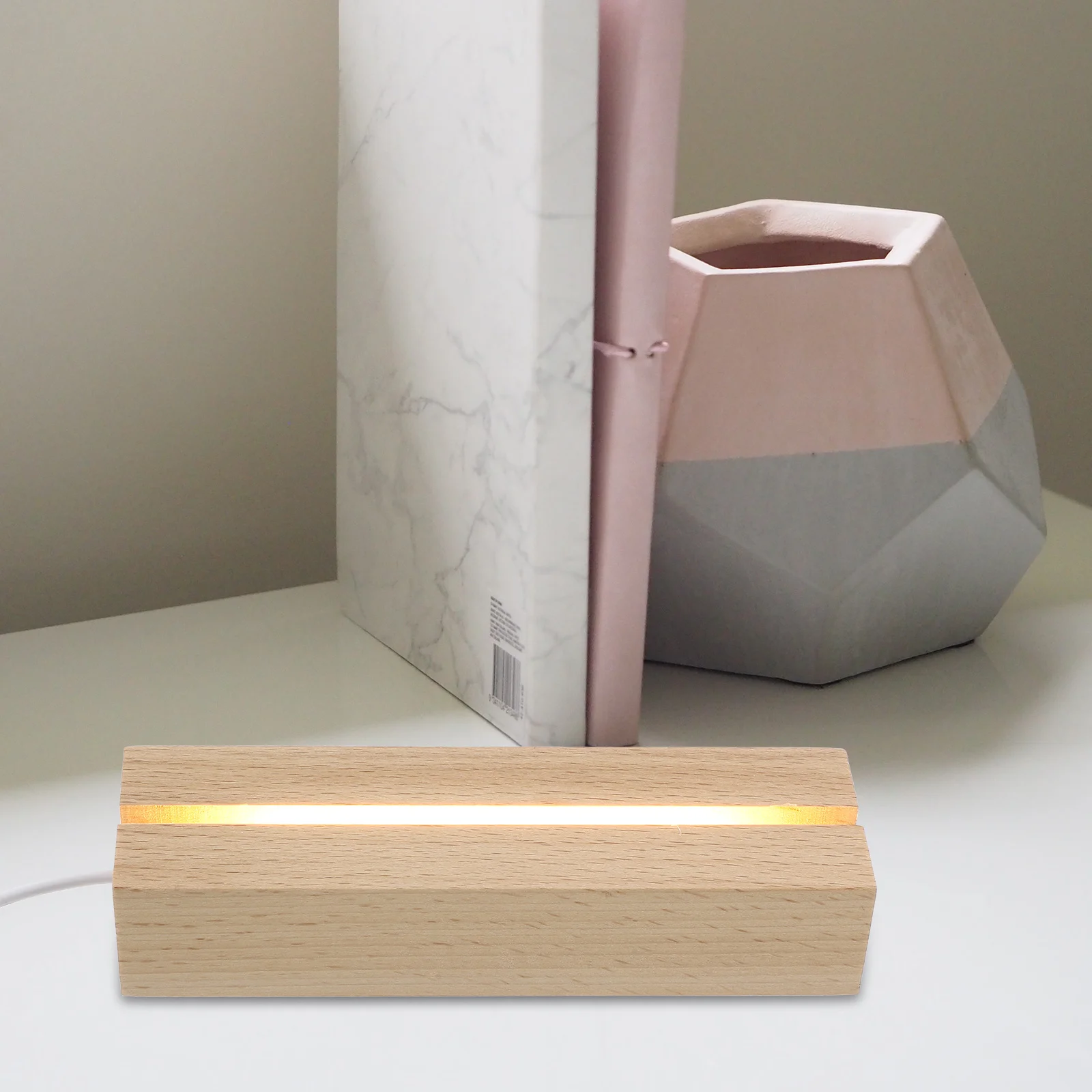 

1pc Led Wooden Lighting Board Portable Stripe Lamp Natural Beech Material Luminous Board For Home Light Decoration Household