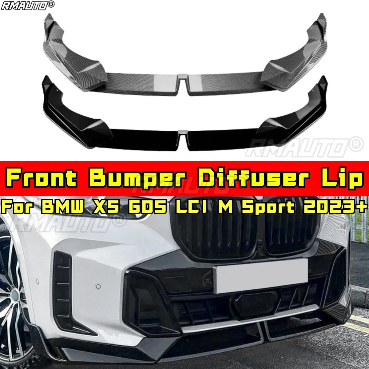 

Для BMW X5 G05 LCI M Sport Передний бампер Разветвитель губ Передний диффузор для BMW X5 G05 LCI M Sport 2023+ Автомобильные аксессуары