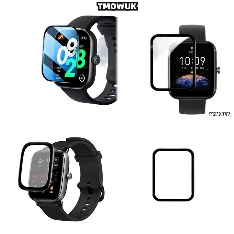

For Amazfit BIP 3 5 6 U Pro Active Unity GTS 2E 2 3 4 MINI, Incredibly Durable Full Cover Screen Protector With 3D Curved Edges
