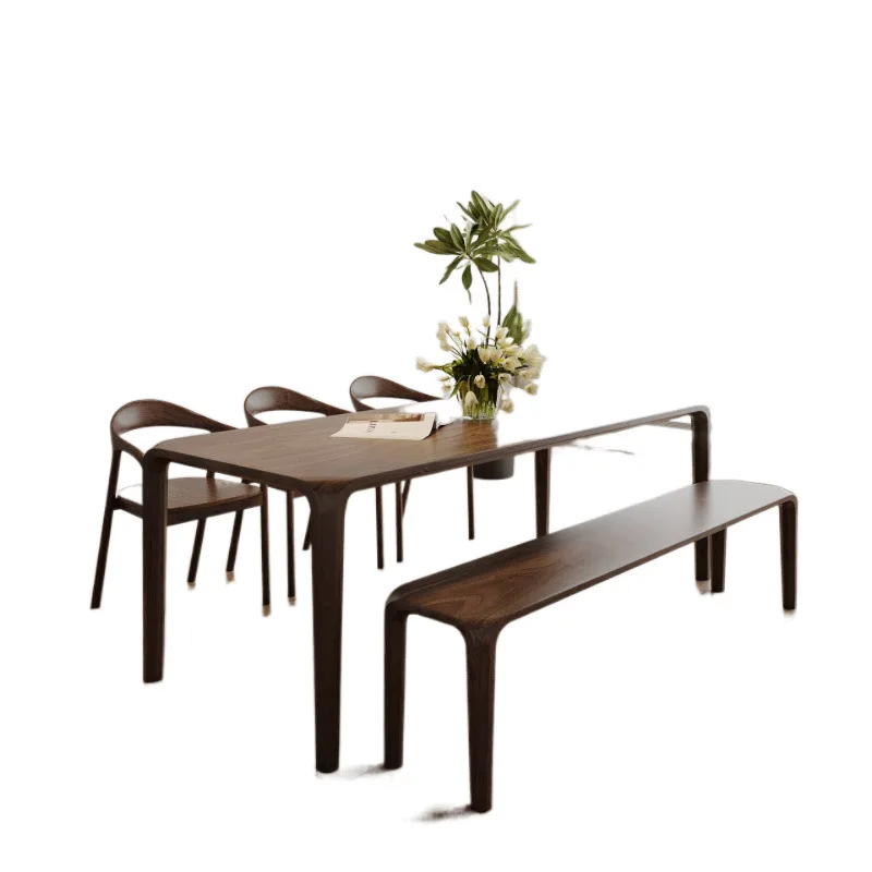 Tavolo da pranzo in puro legno massello rettangolare in legno massello leggero tenone e mortasa di lusso moderno tavolo da tè per uso domestico tavolo da pranzo log