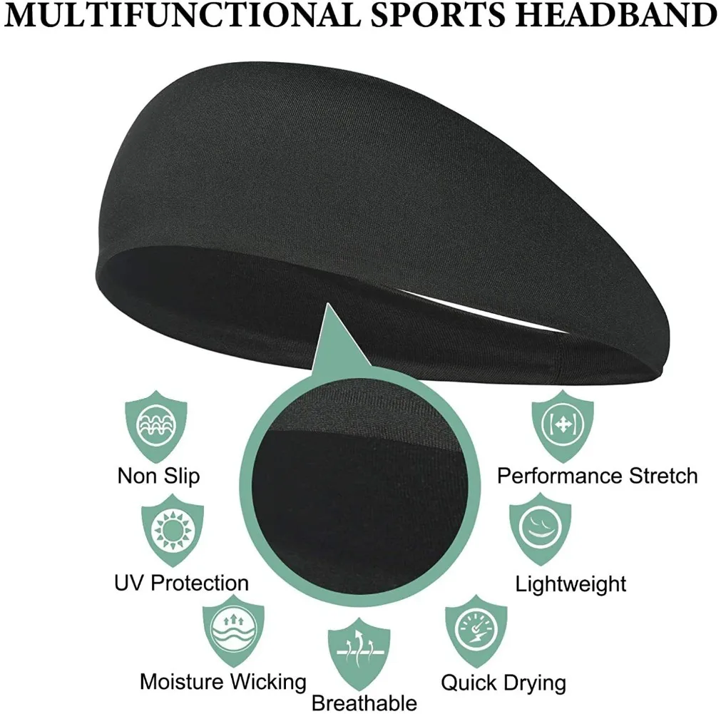 Fascia sportiva elasticizzata Corsa Yoga Palestra Fitnes Fascia per capelli Avvolgente per la testa Fascia per il sudore Fascia per l'assorbimento dell'umidità per donna Uomo Copricapo