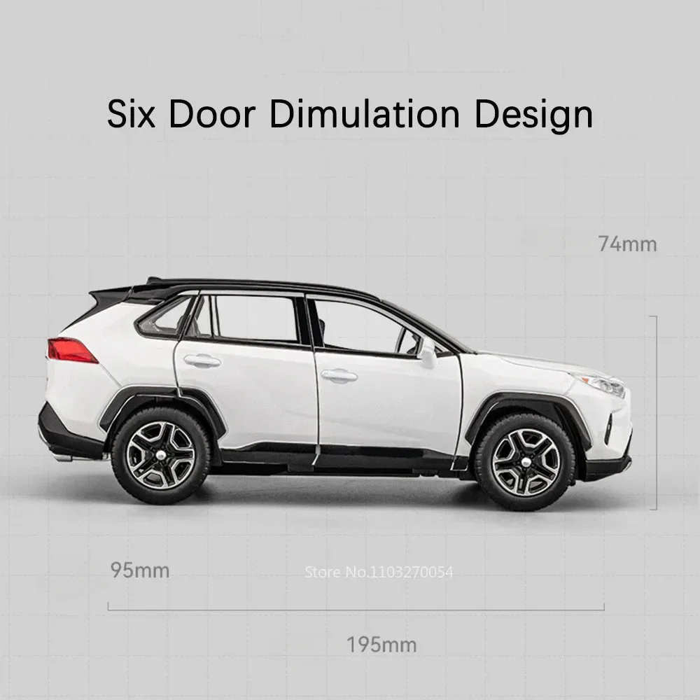 1:22 سبيكة رولز رويس الشبح RAV4 نماذج السيارات اللعب الأبواب مفتوحة الصوت ضوء المركبات المصغرة نموذج الأطفال جمع الهدايا