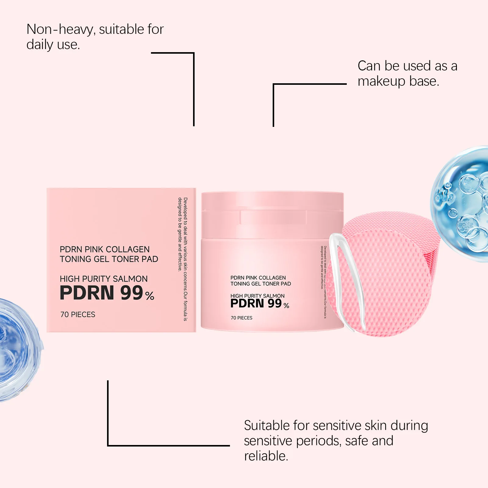 Centella Collagen Toner Pads Soothe Redness Repair Skin Barrier Deep Moisturize Brighten Complexion Skin Care Facial Toner Pads