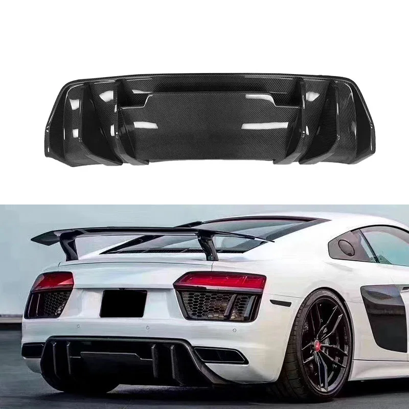 

Carbon Fiber V Rear Bumper Rear Lip Rear Shovel Spoiler Surround Trim Accessories for Audi R8 Rear Lip 2016-2020