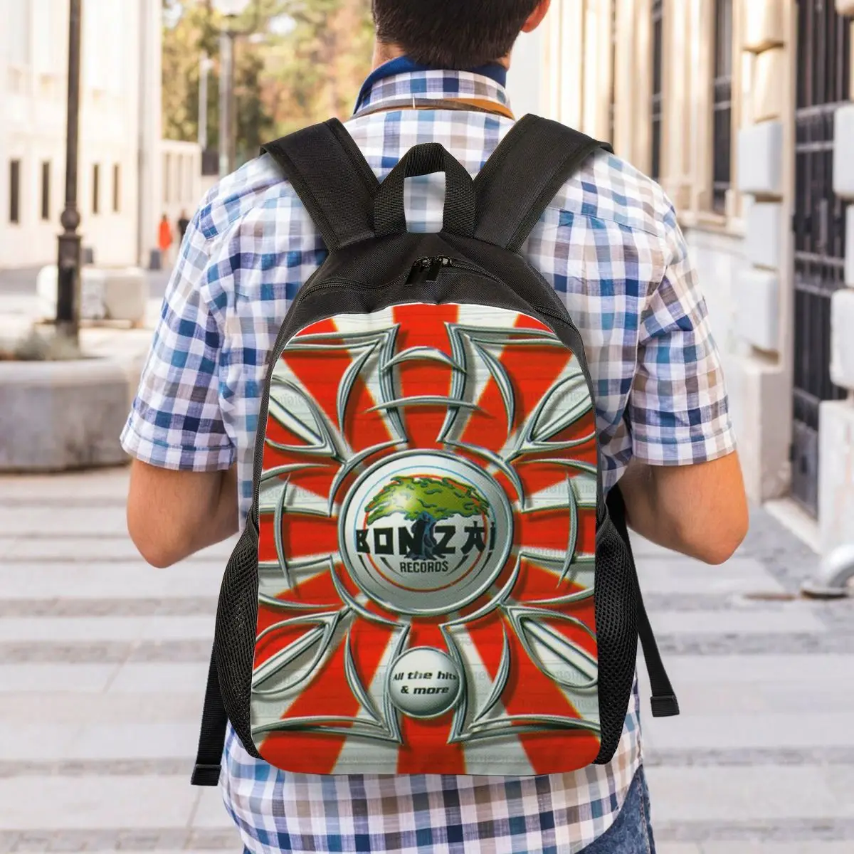 Bonzai Records Backpack Student Boys Girls BookBag School Bag Laptop Shoulder Bags