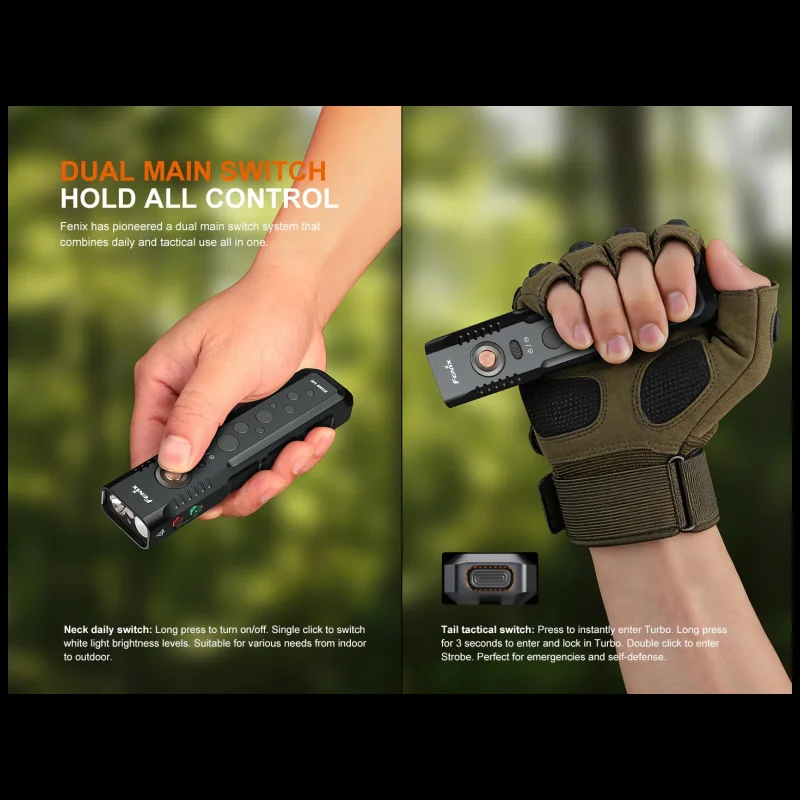 FENIX E08R UE 1598Lumens Type-C Rechargeable High-Performance EDC Flashlight Spotlight