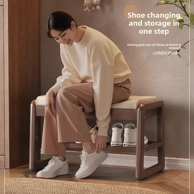 Factory Durable Household GoodsSolid Wood Shoe Changing Stool Household Door Small Apartment Door Storage Shoe Stool